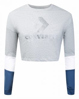 Converse Colorblocked Cropped Long Sleeve