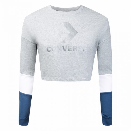 Converse Colorblocked Cropped Long Sleeve