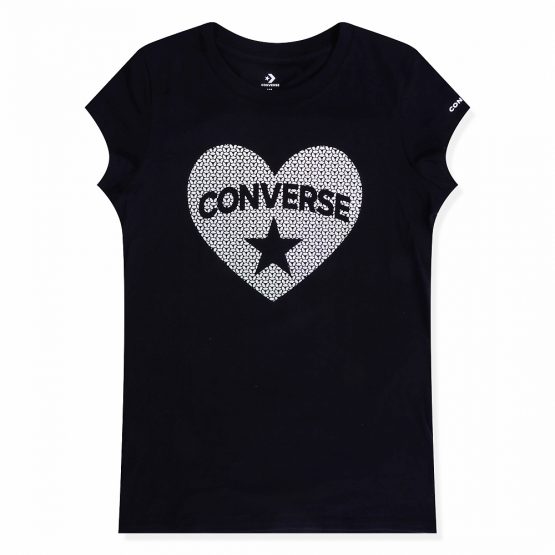 Converse Faux Sequin Heart Tee