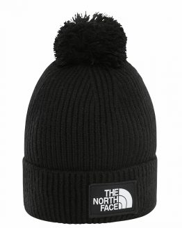 The North Face Logo Box Pom Beanie The North Face Logo Box Pom Beanie